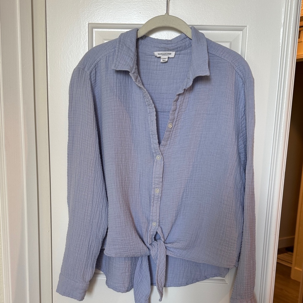 Beachlunchlounge Blue Textured Shirt L